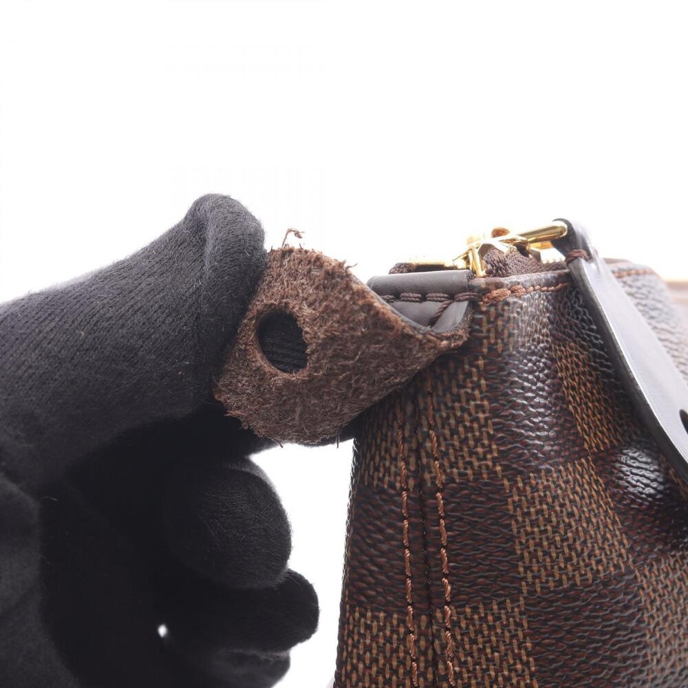 Louis Vuitton Brown Tote Damier Bag Brown Canvas Ebene Iena Leather - Picture 8 of 9